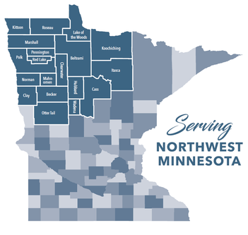 Picture of the state of MN with the county outlines